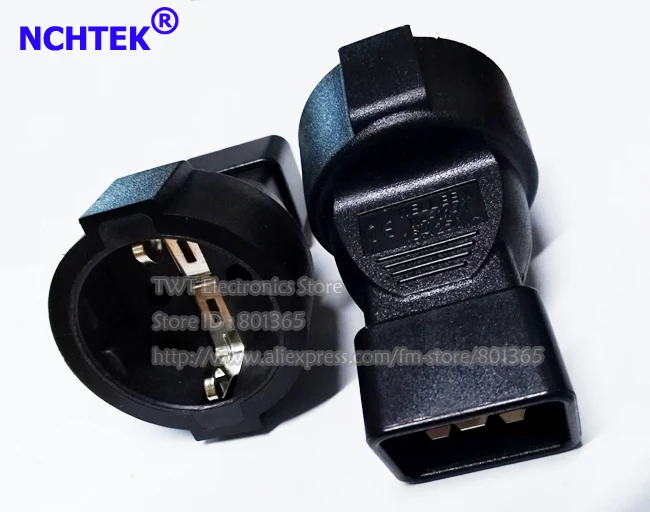 

NCHTEK Power Plug Adapter, IEC 320 C20 Male to European 3Pin Female Power Adapter For PDU UPS/Free Shipping/6PCS