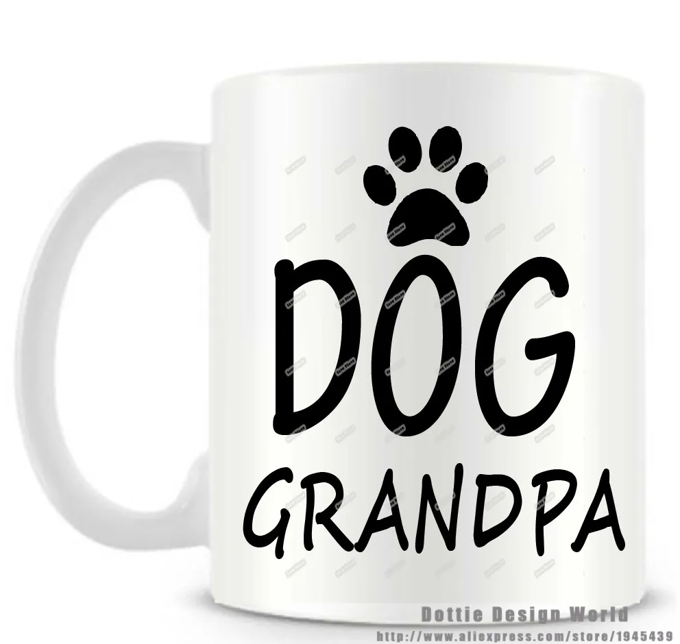 Dog Grandpa funny novelty travel morphing mug 11oz Ceramic white coffee