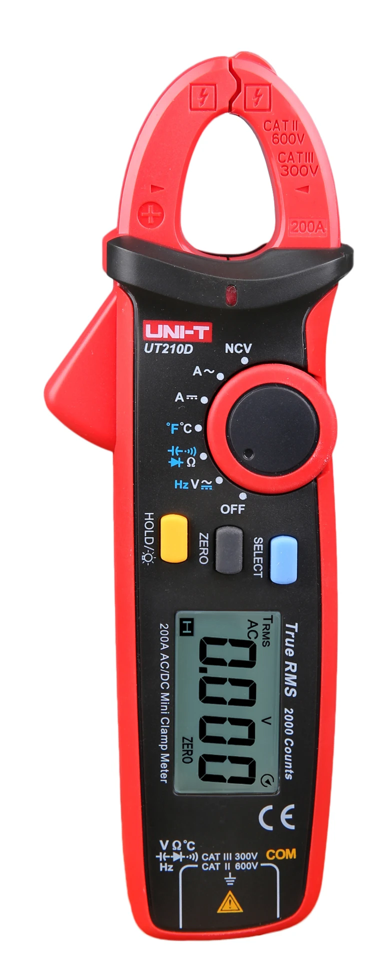 UNI-T True RMS мини цифровой зажим UT210 клещи цифровой AC/DC Ток Напряжение Авто Диапазон VFC емкость NCV мультиметры