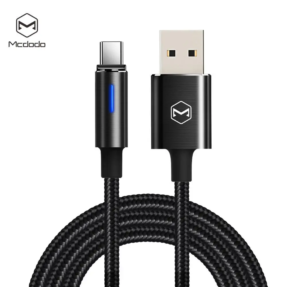 

Type-C Smart Auto Disconnect 90 Degree Right Angle Nylon Braided Sync Charge USB Data Cable For Samsung Galaxy Huawei Xiaomi
