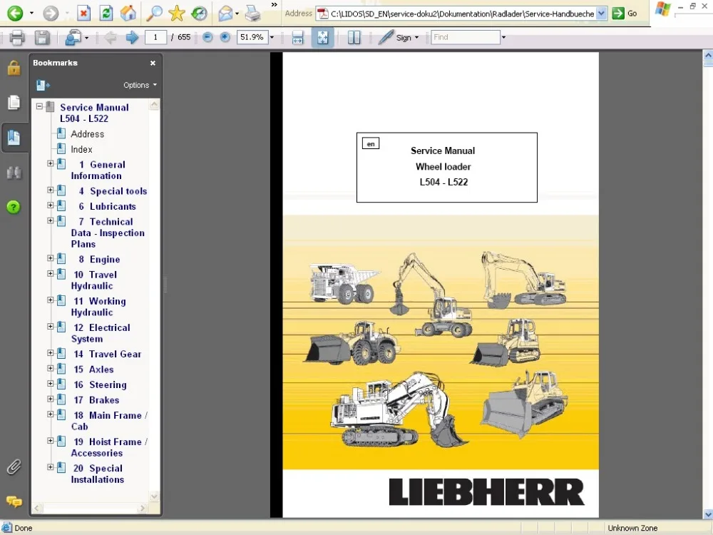 US $180.00 Liebherr Lidos 2021 Repair Offline French Spain Italian Russian Germany English LanguageUSB HDD 160GB