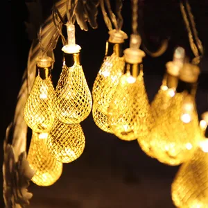 ZINUO 4 м светодио дный гирлянды 20 штук капля металла фея свет шнура Новогоднее украшение 8 режимов на 220 В патио Свадебная вечеринка свет - изображение