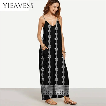 

2018 Summer New 12 Colors Cover Ups Women's Sexy Loose Dress Plus Size Beach Long Dress V-neck Spaghetti Strap Beach Dress
