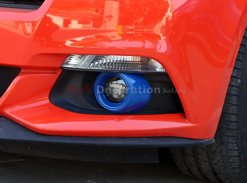 ABS Shiny Auto Front Bumper Fog Light Lamp Cover Trim For Ford Mustang 2015-2017