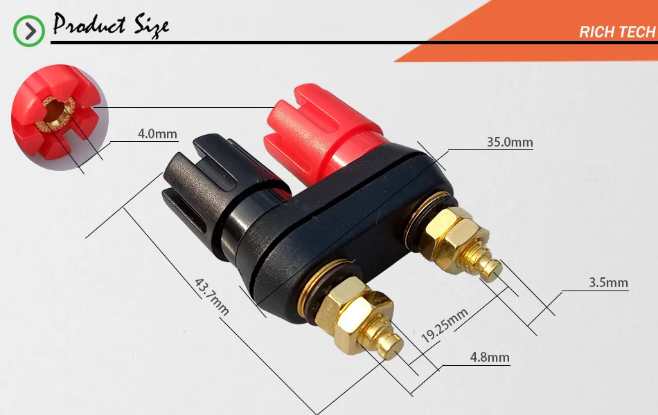 Динамик Разъем типа "банан" клеммный разъем Разъем типа "банан" двойной женский разъем типа "банан" для усилителя динамика 1 шт