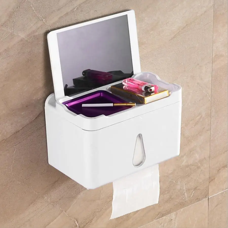 

napkin Multifunctionational Toilet Paper Roll Holder Bathroom Waterproof Hanging Tissue Box Shelf wet wipes box