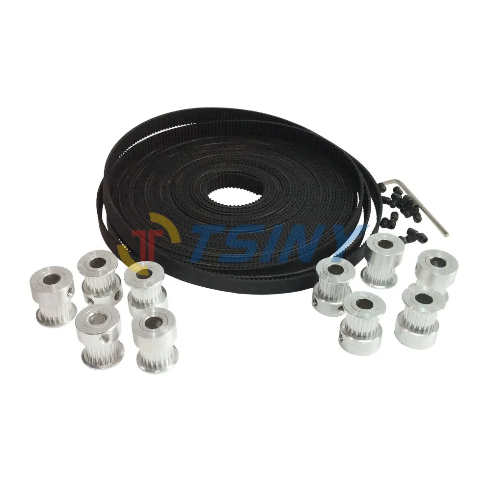 

HTD GT2 Timing Belt 10 Meters Arc Tooth Belt Width 9mm and 10pcs 2GT Timing Pulley 16 Teeth Bore 5mm Teeth Width 10mm Pitch 2mm