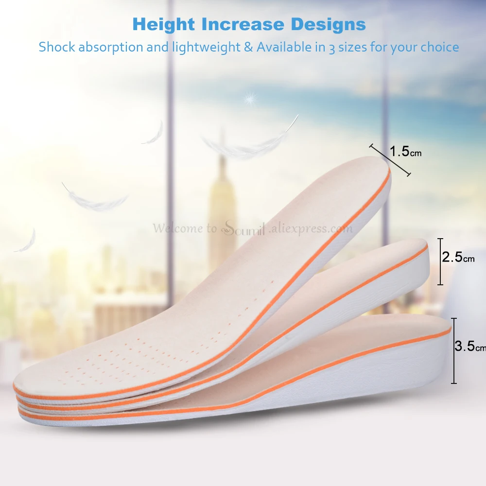 Soumit увеличивающая рост стелька удобная невидимая увеличивающая рост обувь колодки для мужчин и женщин амортизирующая Подушка стелька для