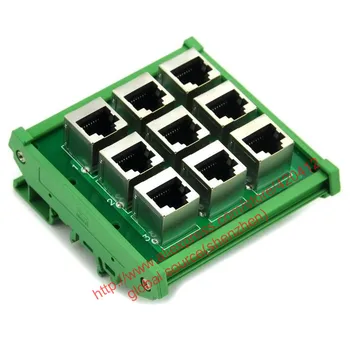 

RJ45 8P8C 9-Way Buss Board Interface Module with DIN Rail Mounting foot and panel mounting foot