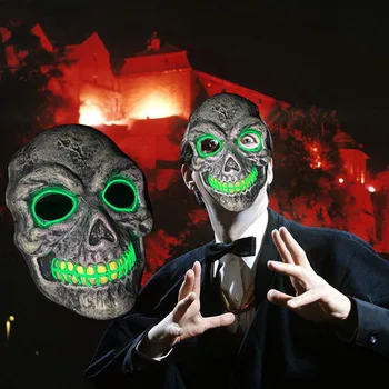 

Neon Masks Halloween Scary Skull Mask LED Masque Masquerade Mascara Cosplay Carnival Party Masker Skeleton Korku Horror Masken