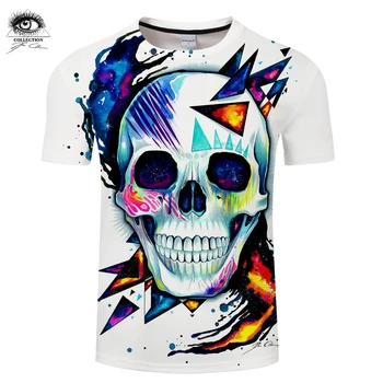 

Skull by Pixie cold Art Mens Tshirts 3D Prints tshirt Brand 2018 Casual Tees Tops Men Clothing Drop Ship ZOOTOP BEAR