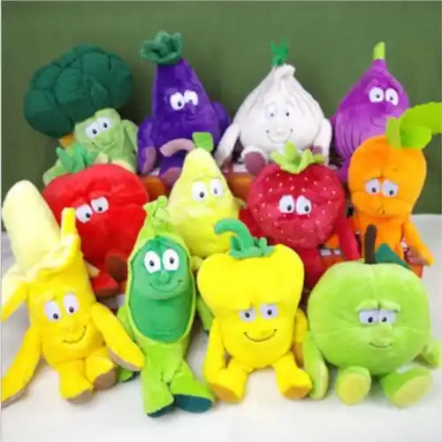 peluches de frutas y verduras