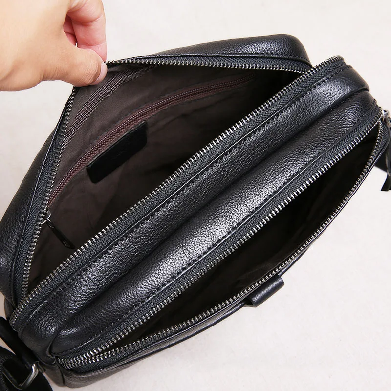 AETOO New men's bag shoulder bag leather casual messenger bag top layer leather men's small bag soft leather