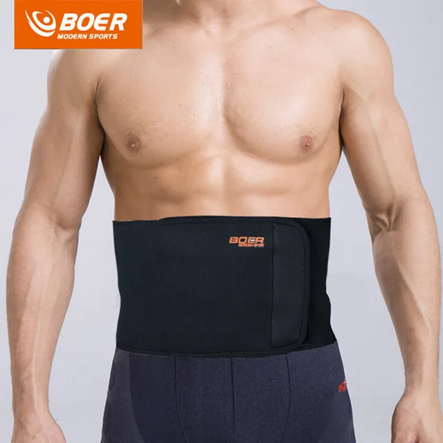 BOER High-Elastic Shockproof SBR CR Sport Breathable Adjustable Waist Back Belt Support Lumbar Band Protective Gear 2 Colors