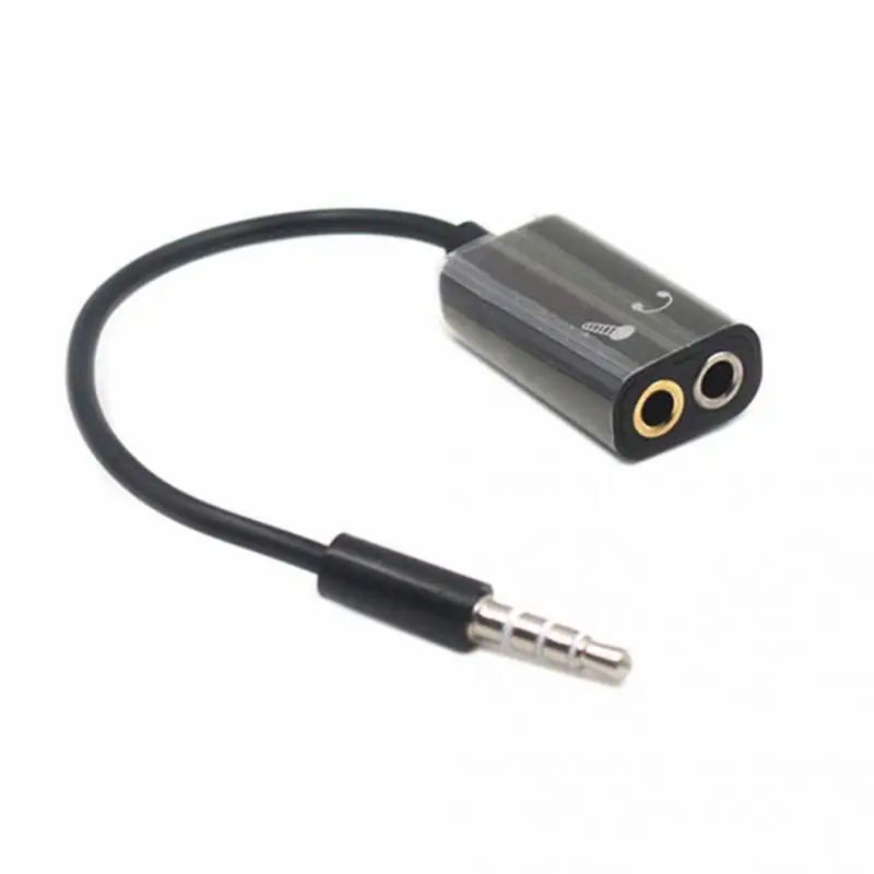

3.5mm Stereo Splitter Audio Male to Earphone Headset + Microphone Adapter couples turn wiring connector 2X 15cm #08