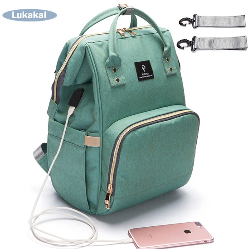 2019 USB واجهة مومياء حقيبة كبيرة قدرة حفاظات الاطفال المضادة للماء الأمومة حمل بولسا Luiertas حقيبة للطفل الرعاية