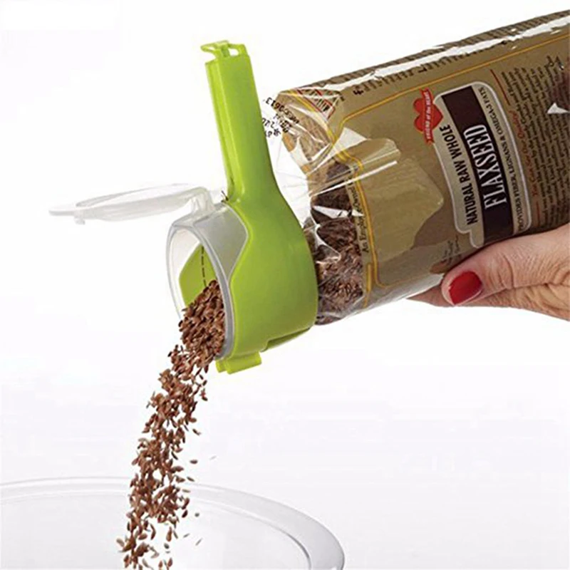 

1PCS Seal Pour Food Storage Bag Clip Snack Sealing Clip Fresh Keeping Sealer Clamp Plastic Helper Food Saver Travel Kitchen Tool