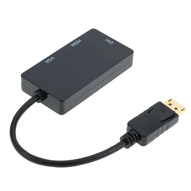 3 в 1 DP к HDMI DVI VGA конвертер Кабель адаптер для ноутбука Macbook PC 30 шт./лот|Компьютерные