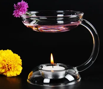 

1PC Glass Incense Burner Candle Holders Wedding Candlestick Tealight Holder Photophore Verre Candlesticks Candle Stand LD 155