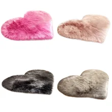 30*40 см мягкие искусственные коврик из овчины крышка стула коврик для спальни в форме сердца шерсть теплые ковер с длинным ворсом сиденье текстильная меховые коврики