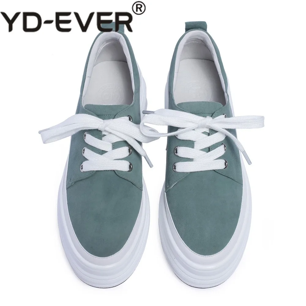

2019 big size cow leather round toe lace up solid sneaker high heels thick bottom platform casual women vulcanized shoes L13
