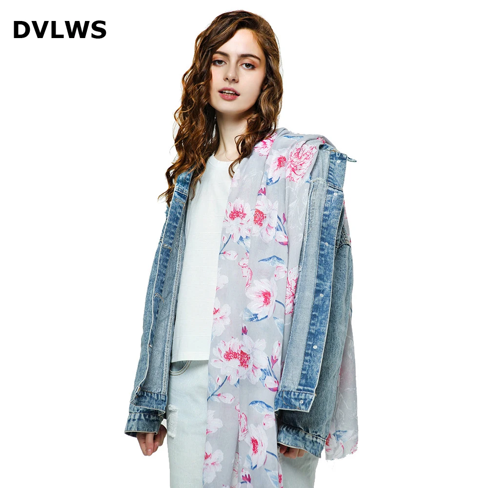 

2019 Hot Spring And Autumn New Style Multi-Color Hibiscus Flower Tassel Fashion Warm Versatile Multi-Function Scarf Wholes
