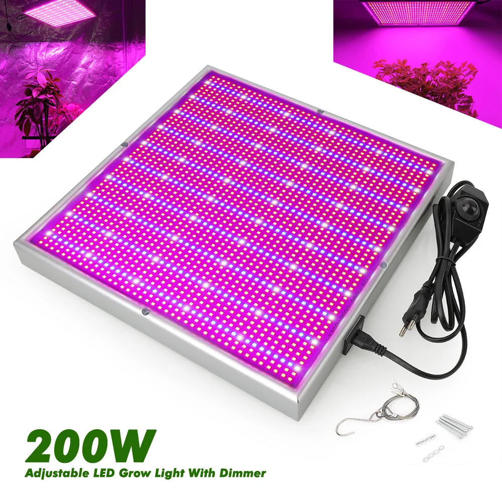 200W LED Grow Light Full Spectrum Dimmable 2000LEDs Growing Panel Phyto