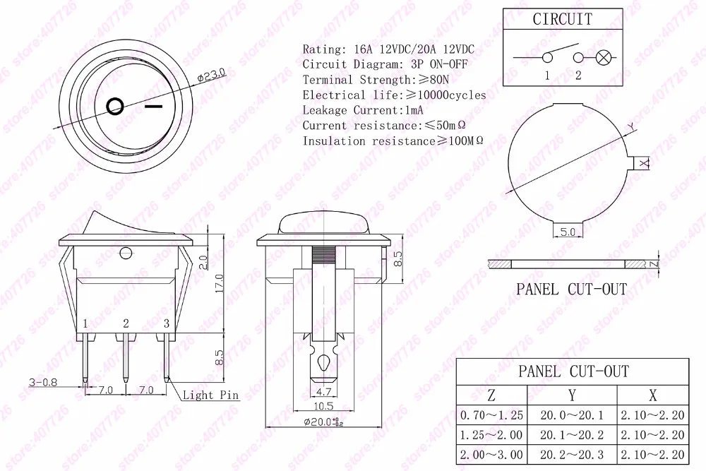 Высокое качество 4 шт. Автомобиль DIY 23 мм Мини Круглый тумблер 12В/16A светодиодный подсветкой тумблер O-Мощность кнопочный переключатель