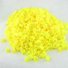 100 шт желтый пластиковый колпачок для пигмента чернил для татуировки, маленький размер для тату аксессуаров, чистящие средства 12X8X9 мм