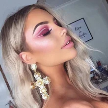 Lalynly винтажные Бохо хрустальные серьги-капли с крестиком для женщин барокко богемные большие длинные серьги ювелирные изделия Brincos E02811