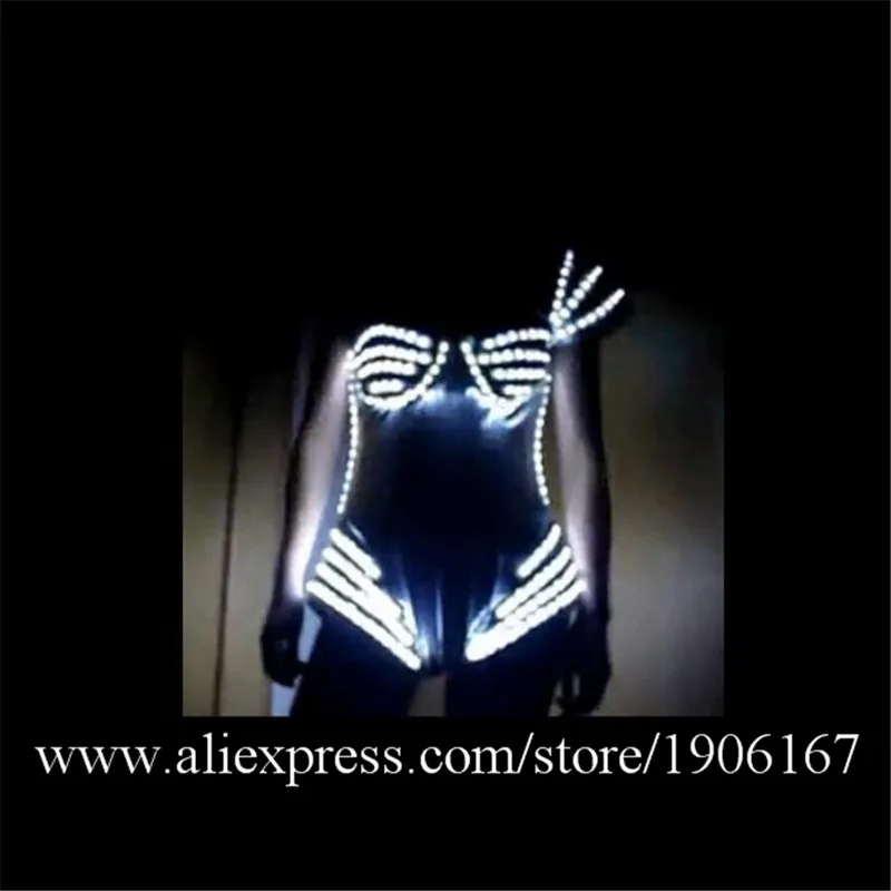 New 2018 Fashion Luminous Ds Costumes Women Nightclub Bar Led Light Up Sexy Lady Halloween Dress Suit Party Free Shipping01
