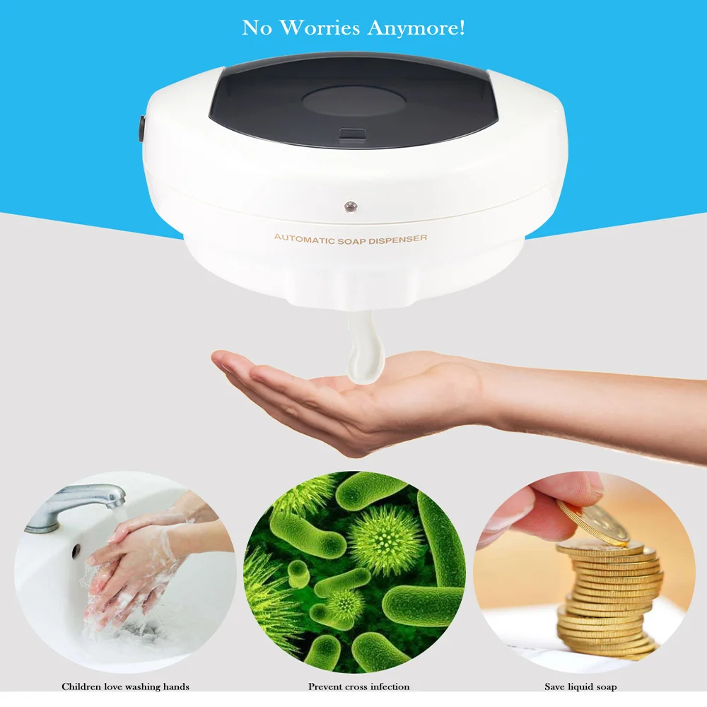 

500ml Automatic Liquid Soap Dispensers Sanitizer Soap Dispenser Sensor Touchless Hands Free Wall Mounted