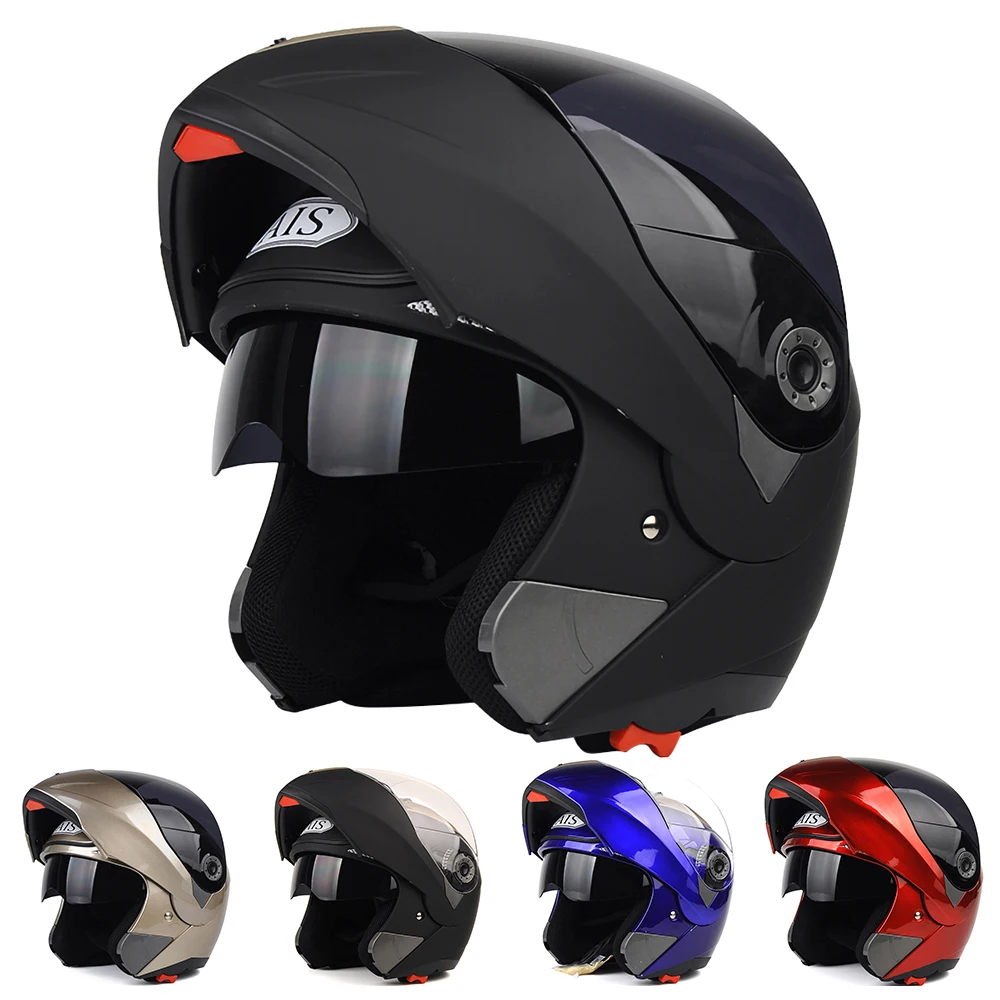 

AIS Motorcycle Helmet Motobiker Full Face Helmet With Inner Sun Visor Modular Motocross Flip Up Helmets Capacete Casco Moto