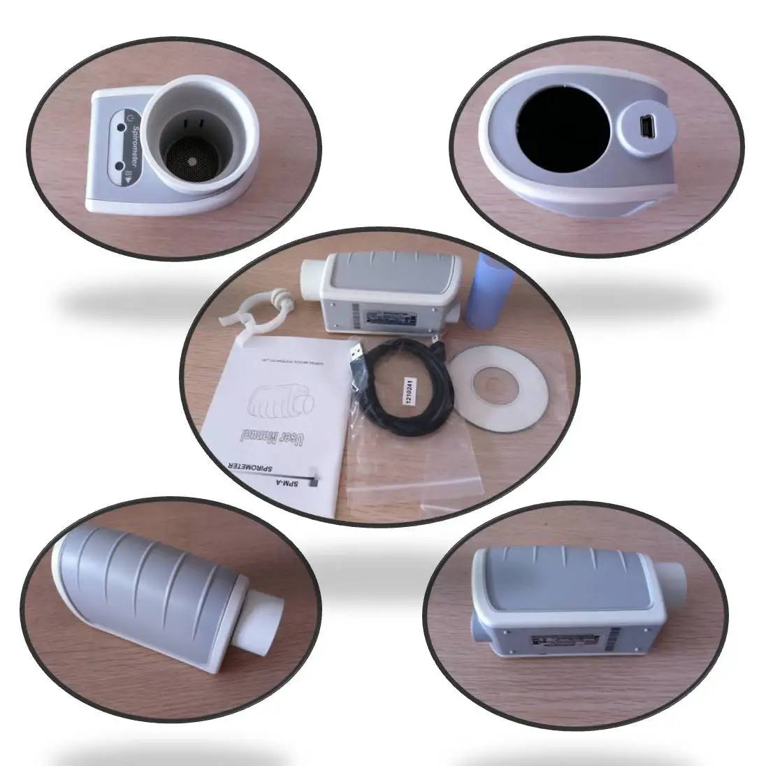 

Lung Breathing Mouthpiece PC Software Lung Condition Check Digital Hand-held Spirometer FVC,VC, MVV Pulmonary Function SPM-A