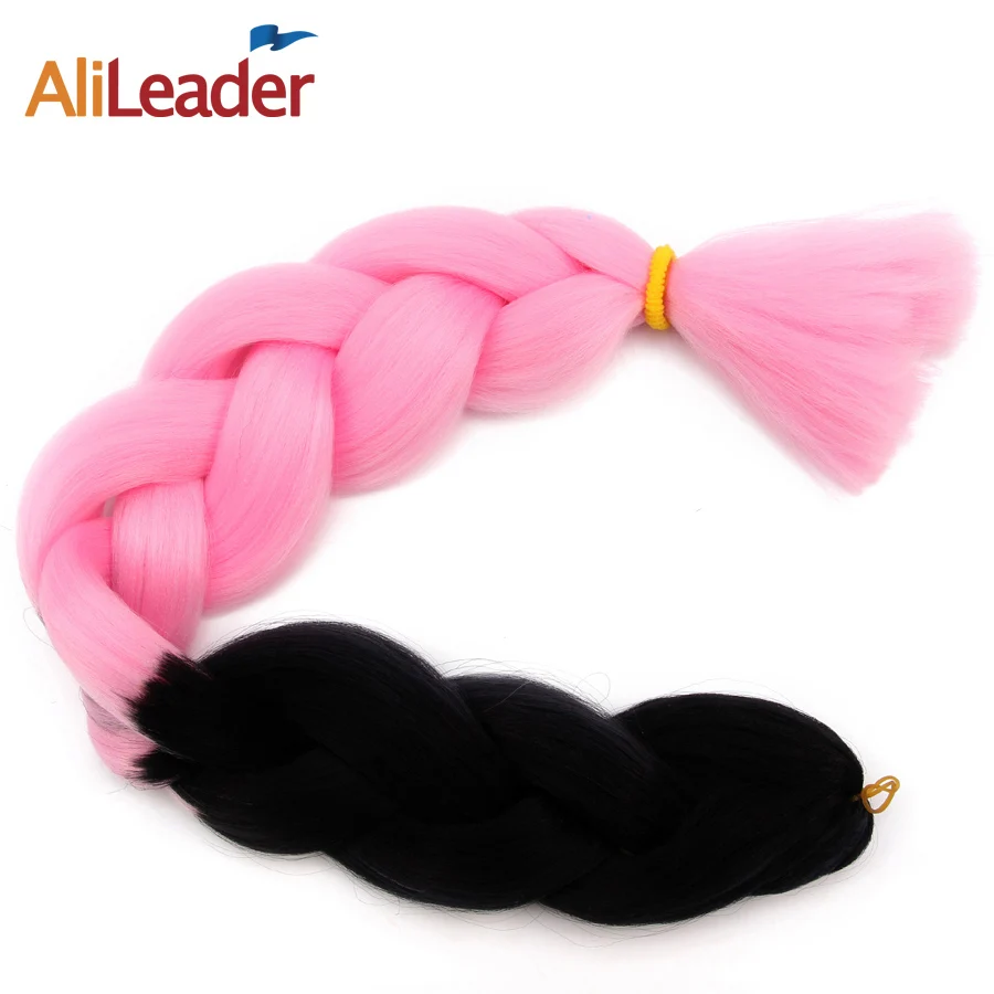 Alileader Kanekalon Red White Blue Purple Ombre Two Tone Colored Synthetic Hair Braiding Afro braid 165g/Pack 30 Inch |