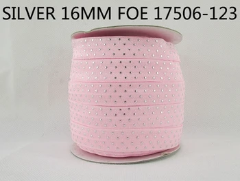 

Different colors 5/8" silver dot FOE ealstic ribbon, DIY handmade materials, wedding gift wrap,50Y17506