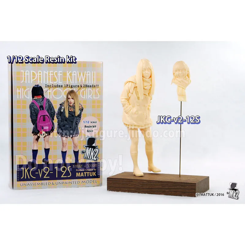 

1/12 Resin Model Kits GK Girl in school uniform(541) only one figure and two heads Unassambled Unpainted