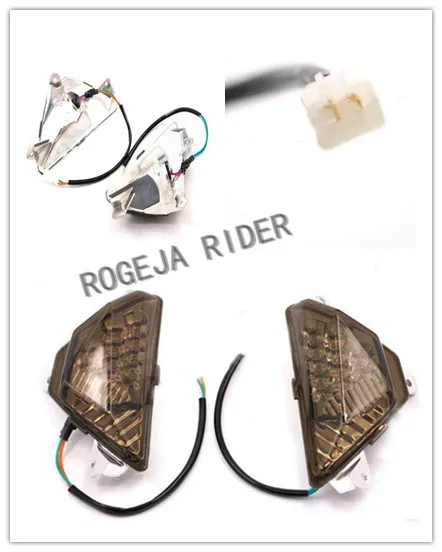 for Kawasaki Ninja ZX 300 ABS 2013 2014 EX300 13 14 Smoke Front Turn Signal Blinker Marker Left/Right LED Indicators Turnlights |
