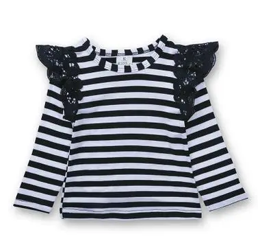 Одежда для новорожденных; футболка с длинными рукавами для малышей; Милые весенне-Осенние футболки; Верхняя одежда для маленьких девочек; блузка; одежда - Цвет: striped