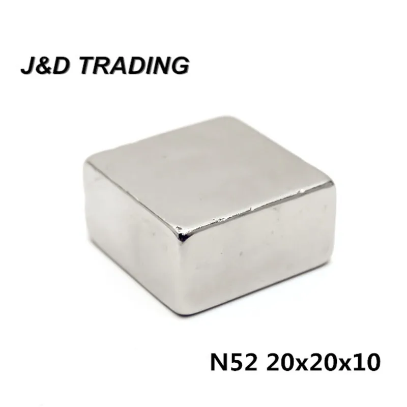 

1Pcs 20 x 20 x 10mm N52 Super Strong Powerful Neodymium Magnets NdFeB Block Cuboid Rare Earth Fridge Magnet