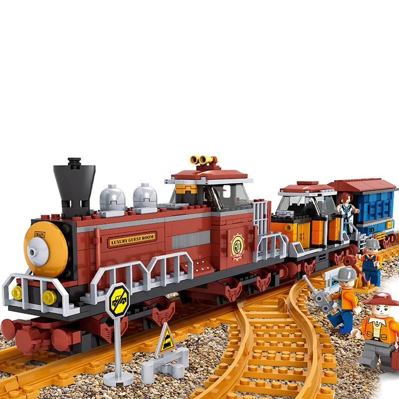 

Ausini Model building kits compatible with lego trains rails 234 3D blocks Educational model building toys hobbies 019