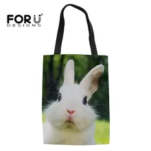 FORUDESIGNS складные сумки для покупок с принтом кролика для женщин и девочек, многоразовые сумки из эко-ткани, большая сумка-тоут, Bolsa Feminina
