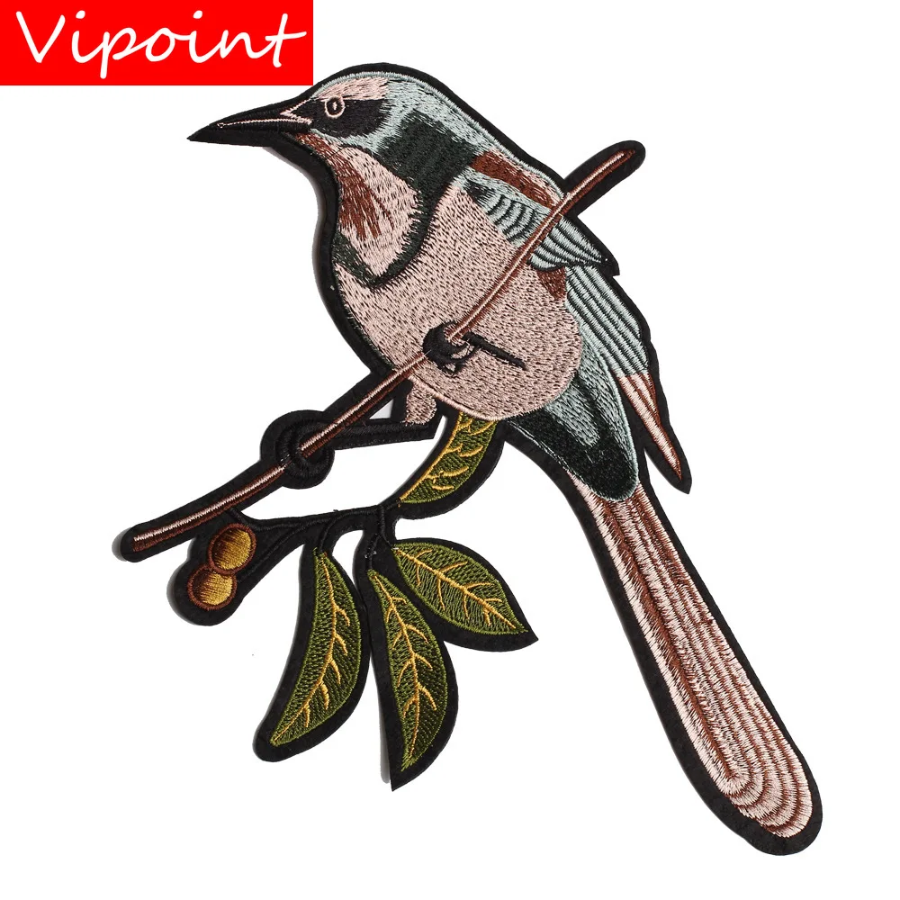 

VIPOINT embroidery big bird patches flower patches badges applique patches for clothing JW-115