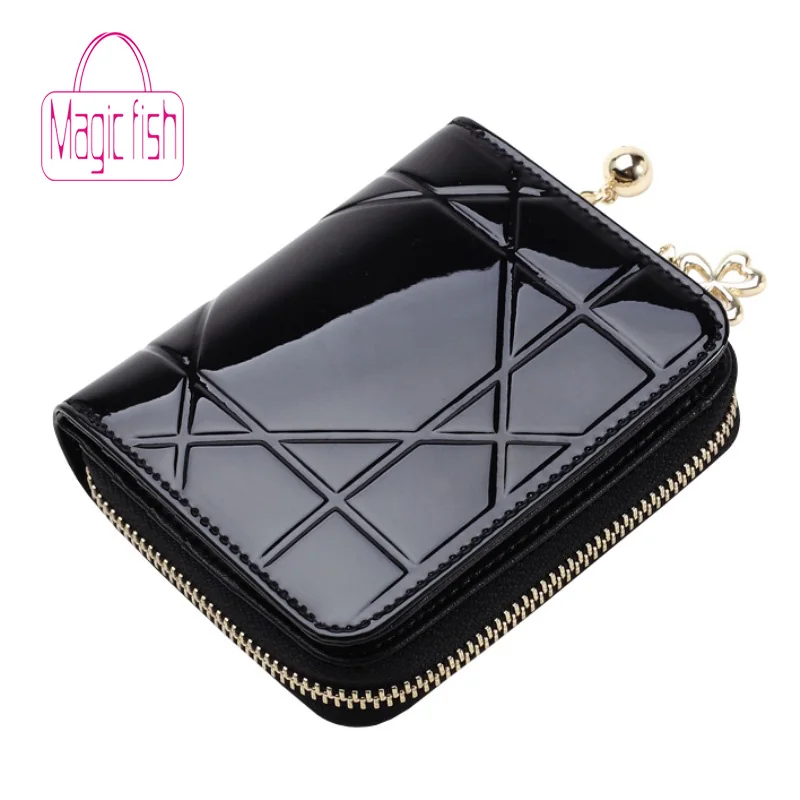

Magic Fish Women Short Wallet Women Fashion Geometric Patterns Wallet PU Purse Zipper Coin Bag Female Student Card Package