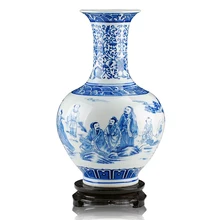 Керамика синий и белый фарфоровая ваза современная мода украшения дома ремесла