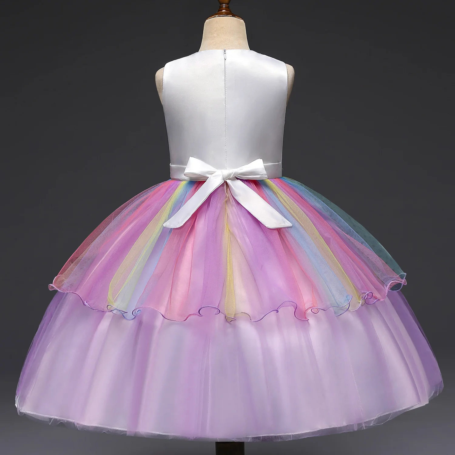 Праздничное платье принцессы в европейском и американском стиле с единорогом для девочек, Детский костюм на день, Детские платья для девочек