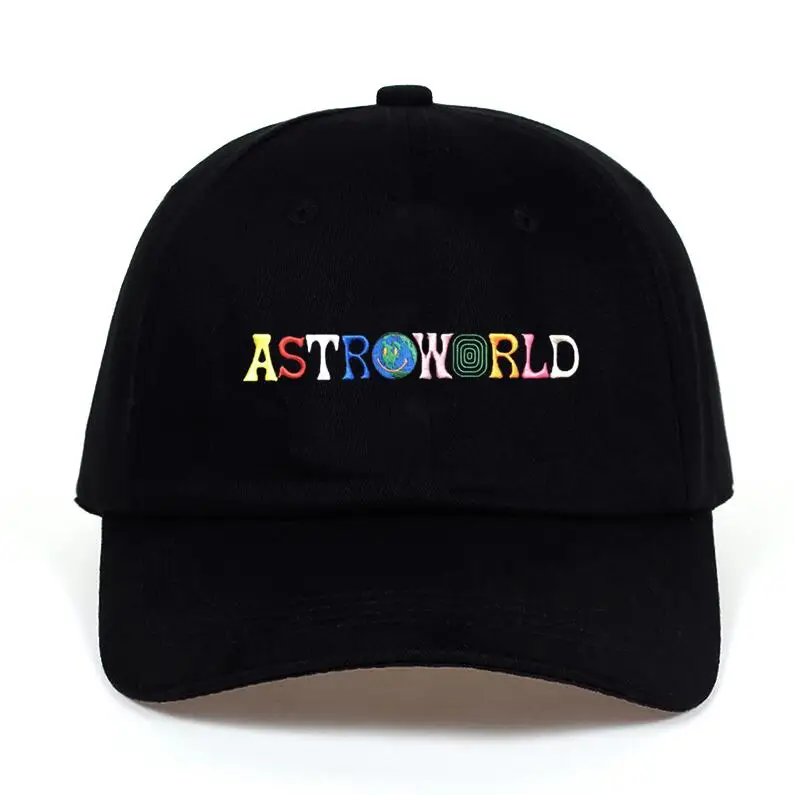 Travi$ Scott последний альбом ASTROWORLD папа шляпа хлопок высокое качество вышивка Astroworld бейсболки унисекс Трэвиса Скотта - Цвет: Черный