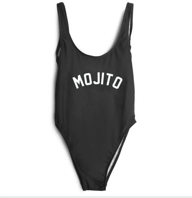 MOJITO Bodysuit One-Piece Swimwear Women Sexy bathing suit high cut beachwear low back sexy jump suit fashion playsuit long sleeve bodysuit