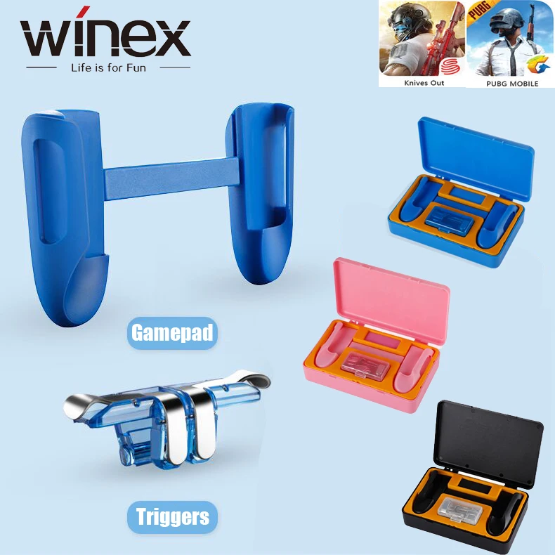 Winex Pubg Game Gamepad For Mobile Phone Controller l1r1 Shooter Trigger Fire Button iPhone Andriod Six Fingers | Электроника