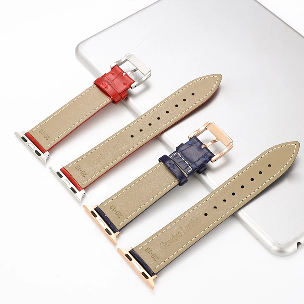 Ремешок из натуральной кожи для Apple Watch водонепроницаемый браслет apple SE 6 5 4 38 мм 42 40